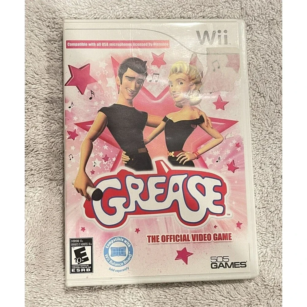 Grease (Nintendo Wii, 2010) TESTED COMPLETE CASE DISC BOOKLET Video Game